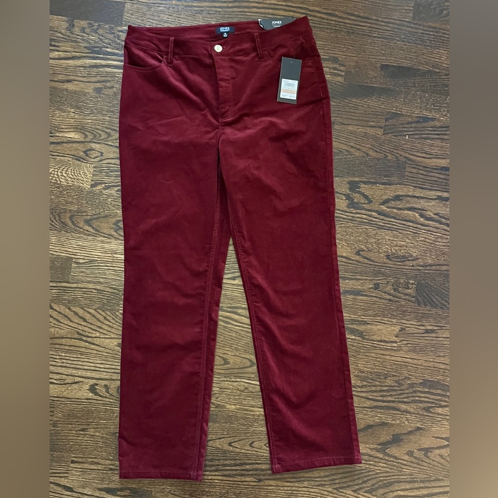 Red velvet pants